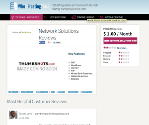Network Solutions Reviews at WhoIsHostingThis.com