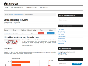 UltraHosting review at Ananova.com