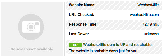 WebHost4Life Response Times